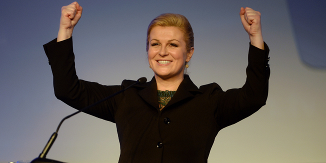 Zagreb, 111114.Hotel Westin. HDZ-ova predsjednicka kandidatkinja Kolinda Grabar Kitarovic sluzbeno je predstavila svoj Izborni program 