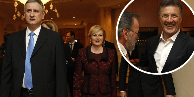 Zagreb, 071214.Hotel Westin.Donatorska vecera predsjednicke kandidatkinje Kolinde Grabar Kitarovic.Na fotografiji: Tomislav Karamarko i Kolinda Grabar Kitarovic.Foto: Ronald Gorsic / CROPIX