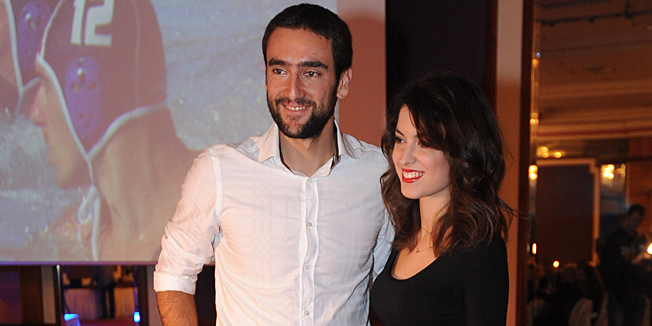 Zagreb, 201214.Hotel Westin.Noc Hrvatskog vaterpola, proglasenje najboljeg vaterpolista.Na fotografiji: Marin Cilic, Kristina Milkovic.Foto: Damir Krajac / CROPIX