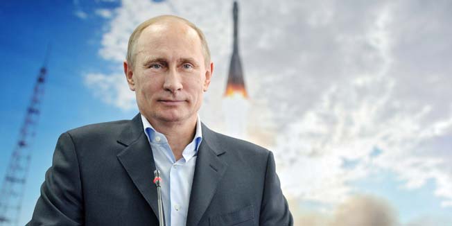 (FILES) A file picture taken on April 12, 2013, shows Russian President Vladimir Putin attending a communication session with the International Space Station (ISS) from the construction new Vosptochny space- vehicle launching site in the Amur Region, about 200 km from Far Eastern city of Blagoveshchensk. The maiden launch of Russia's newest rocket hit a major last-minute snag today forcing authorities to abort the flight in the presence of President Vladimir Putin. AFP PHOTO/RIA NOVOSTI POOL/ /ALEXEI NIKOLSKY