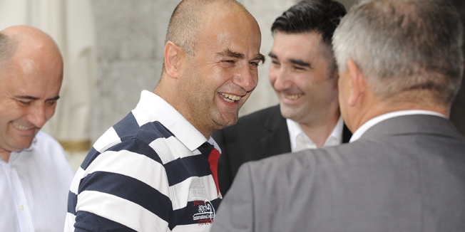 Sinj, 030814.Uoci 299. Sinjske alke u Sinj su dosli mnogobrojni nasi politicari i javne osobe.Na fotografiji: Mirko Norac.Foto: Nikola Vilic  / CROPIX