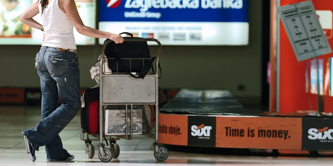 Zagreb, 070807.Pokretna traka za prtljagu putnika; zracna luka 'Zagreb' (Pleso)Foto: Vjekoslav Skledar / CROPIX-desk-