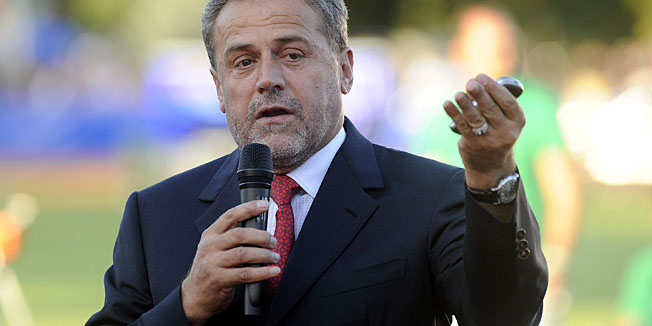 Zagreb, 310809.Atletski stadion Mladost.IAAF Grand Prix 2009 Zagreb.Na fotografiji:  gradolnacelnik Milan Bandic otvara atletski  miting.Foto: Damir Krajac / CROPIX