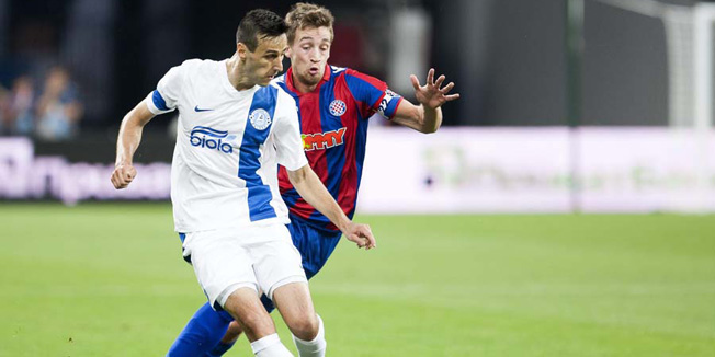 Kijev, 200814.Nogometna utakmica play offa Europske lige izmedju Dnjipra i Hajduka.Na fotografiji: Nikola Kalinic.Foto: Ante Cizmic / CROPIX