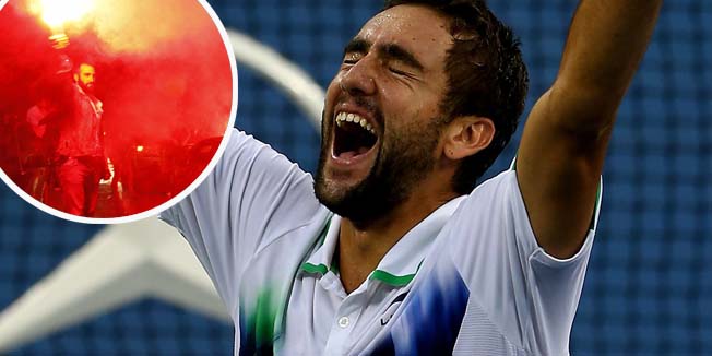 NEW YORK, NY - SEPTEMBER 08: Marin Cilic of Croatia reacts after defeating Kei Nishikori of Japan to win the men's singles final match on Day fifteen of the 2014 US Open at the USTA Billie Jean King National Tennis Center on September 8, 2014 in the Flushing neighborhood of the Queens borough of New York City. Cilic defeated Nishikori by a score of 6-3, 6-3, 6-3.   Elsa/Getty Images/AFP== FOR NEWSPAPERS, INTERNET, TELCOS & TELEVISION USE ONLY ==