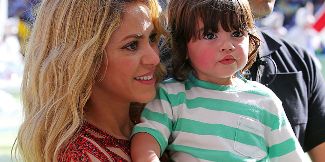 Shakira and his son Milan Pique attend the 2014 FIFA World Cup Brazil Final match between Germany and Argentina at Estadio Maracana in Rio de Janeiro, Brazil. 13/07/2014/VULAURENT_PPFINL_VU0065/Credit:LAURENTVU/TAAMALLAH/SIPA/1407141026 *** Local Caption *** 00688375