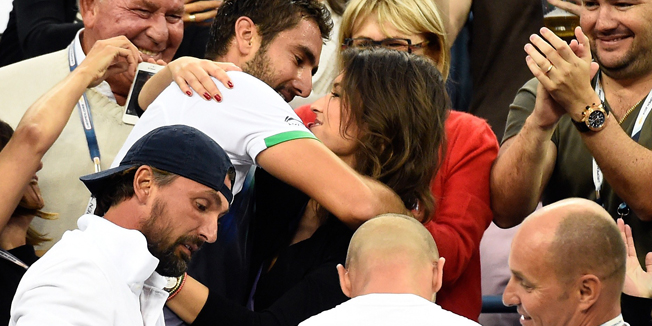 NEW YORK, NY - SEPTEMBER 08: Marin Cilic of Croatia celebrates in his player box after defeating Kei Nishikori of Japan to win the men's singles final match on Day fifteen of the 2014 US Open at the USTA Billie Jean King National Tennis Center on September 8, 2014 in the Flushing neighborhood of the Queens borough of New York City. Cilic defeated Nishikori by a score of 6-3, 6-3, 6-3.   Alex Goodlett/Getty Images/AFP== FOR NEWSPAPERS, INTERNET, TELCOS & TELEVISION USE ONLY ==