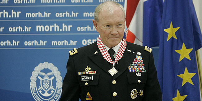 Zagreb, 220914.MORH, Trg kralja Petra Kresimira IV, br 1.Dodjela odlikovanja Reda kneza Trpimira s ogrlicom i Danicom generalu  Martinu E. Dempseyu.Na fotografiji: Martin E. Dempsey.Foto: Ronald Gorsic / CROPIX