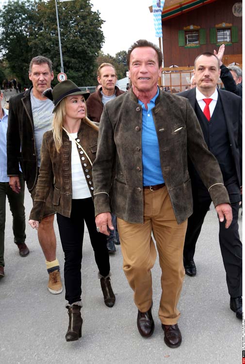 Arnold Schwarzenegger and Friend Heather Milligan at Oktoberfest Muenchen-Germany-22/09/2014/BABIRAD_081402/Credit:BABIRAD/SIPA/1409230817 *** Local Caption *** 00693260