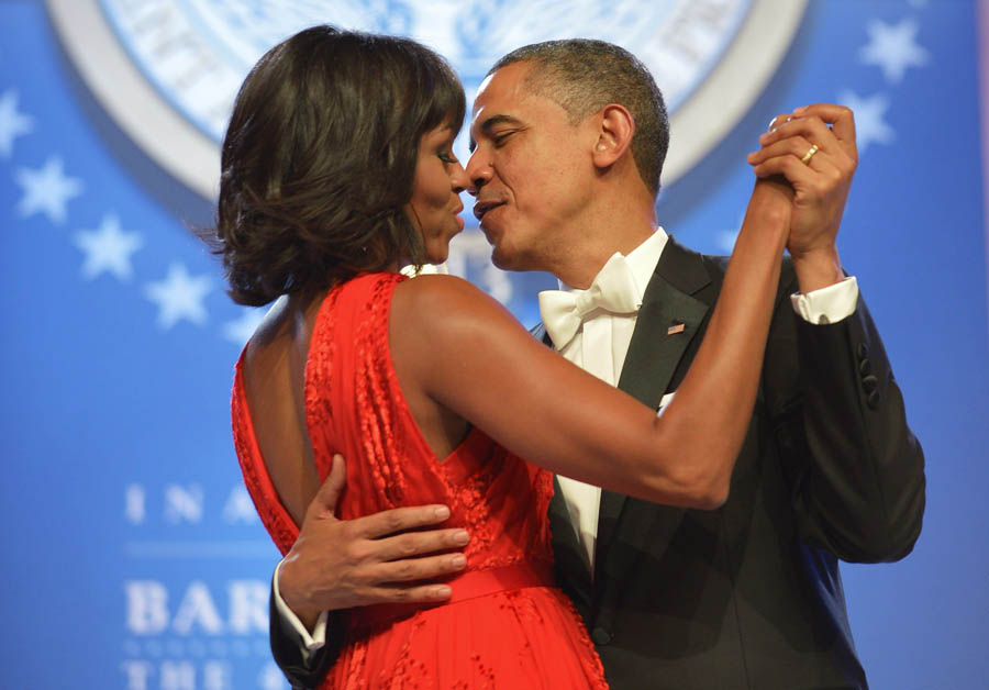 US President Barack Obama and First Lady Michelle Obama attend the Inaugural Ball at the Walter E. Washington Convention Center on January 21, 2013 in Washington, DC.   AFP PHOTO/MANDEL NGAN