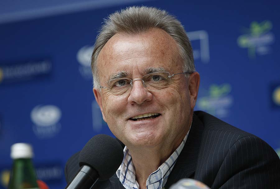 Bad Tatzmandorf, Austrija, 240414.Hotel Avita, Thermeplatz 1.Konferencija za medije Hrvatskog nogometnog saveza i domacinima hrvatske reprezentacije u Bad Tatzmannsdorfu.Na konferenciji je gostovao izbornik reprezentacije Niko Kovac i domacini Hans Niessl (Ministar sporta u Gradiscu), Michaela Resetar (povjerenica za turizam), Ernst Karner (gradonacelnik Bad Tatzmannsdorfa), Peter Prisching (generalni menadzer kompleksa Avita), Rudolf Luipersbeck (voditelj marketinga Bad Tatzmannsdorfa) i Mario Baier (direktor turizma u Gradiscu).Na fotografiji: Hans Niessl.Foto: Ronald Gorsic / CROPIX