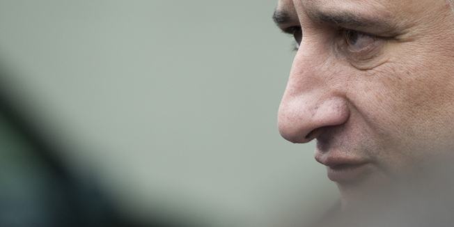 Zagreb, 260414.Avenija Dubrovnik 15.Uoci redovitog stranackog radnog sastanka, predsjednik stranke Hrvatske demokratske zajednice, Tomislav Karamarko, dao je izjavu za medije o posljednjim najavama Vlade RH s ciljem oporezivanja bankovne stednje.Na fotografiji: Tomislav Karamarko.Foto: Darko Tomas / CROPIX