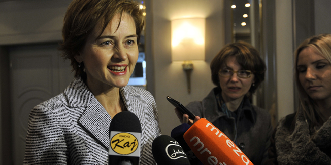 Zagreb, 130315.Zamjenica gradonacelnika Sandra Svaljek, u hotelu Sheraton, otvorila je Prvi simpozij o zdravstvenim ustanovama grada Zagreba.Na fotografiji: Sandra Svaljek.Foto: Bruno Konjevic / CROPIX