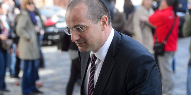 Zagreb, 260315. Vlada, Markov trg.Dolazak ministara na redovitu sjednicu Vlade Republike Hrvatske.Na fotografiji: Orsat Miljenic.Foto: Goran Mehkek / CROPIX