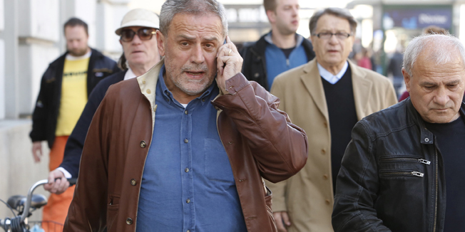 Zagreb, 100415.Praska ulica.Milan Bandic je u prostorijama svoje udruge primio Miroslava Ciru Blazevica.Foto: Damjan Tadic / CROPIX