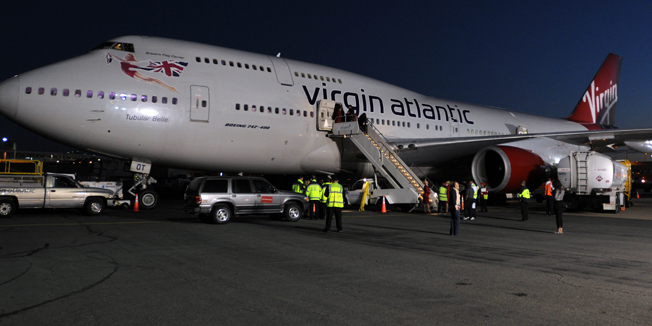 BOSTON, MA - OCTOBER 25: New England Patriots depart for The 2012 NFL International Series On Virgin Atlantic on October 25, 2012 in Boston, Massachusetts. (Photo by Darren McCollester/Getty Images for Virgin Atlantic)