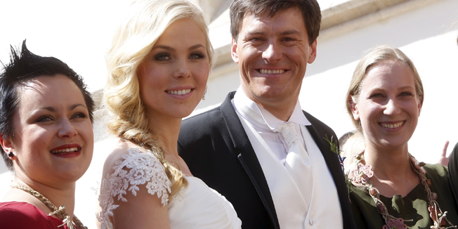 Zagreb, 240514.U Crkvi sv. Marka na Gornjem gradu danas su se vjencali Elin Arnarsdottir i Ivica Kostelic.Foto: Damjan Tadic / CROPIX