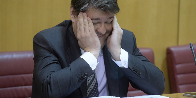 Zagreb, 110614.Markov trg.Zgrada Sabora.Redovita sjednica sabora s raspravom o prijedlogu zakona o kamatama.Na fotografiji: Boris Lalovac.Foto: Goran Mehkek / CROPIX