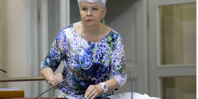 Zagreb, 120614.Markov trg.Zgrada Sabora.Redovita sjednica Sabora s raspravom o podrucjima posebne drzavne skrbi.Na fotografiji: Jadranka Kosor.Foto: Goran Mehkek / CROPIX