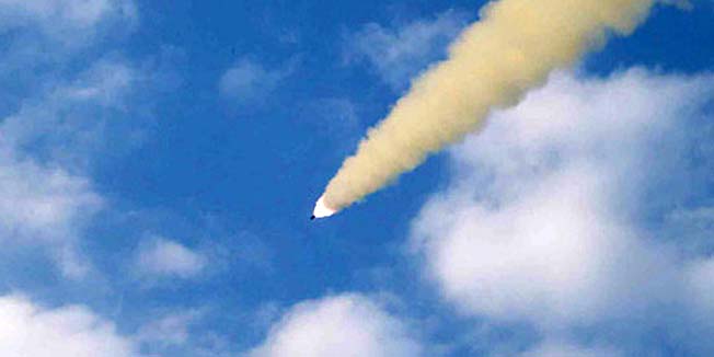 This undated picture released from North Korea's official Korean Central News Agency (KCNA) on June 27, 2014 shows the test firing of a newly developed, high-precision tactical guided missile at undisclosed place in North Korea. North Korean leader Kim Jong-Un inspected the launching of the new missile. AFP PHOTO / KCNA via KNS    REPUBLIC OF KOREA OUTTHIS PICTURE WAS MADE AVAILABLE BY A THIRD PARTY. AFP CAN NOT INDEPENDENTLY VERIFY THE AUTHENTICITY, LOCATION, DATE AND CONTENT OF THIS IMAGE. THIS PHOTO IS DISTRIBUTED EXACTLY AS RECEIVED BY AFP.---EDITORS NOTE--- RESTRICTED TO EDITORIAL USE - MANDATORY CREDIT 