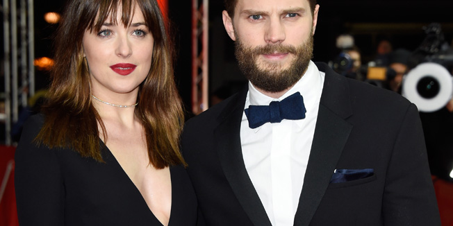 BERLIN, GERMANY - FEBRUARY 11:  Actress Dakota Johnson and actor Jamie Dornan attend the 'Fifty Shades of Grey' premiere during the 65th Berlinale International Film Festival at Zoo Palast on February 11, 2015 in Berlin, Germany.  (Photo by Pascal Le Segretain/Getty Images)
