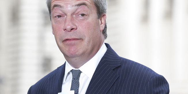 (FILES) In a file picture taken on May 10, 2015 former leader of the United Kingdom Independence Party (UKIP) Nigel Farage arrives to attend a service of national thanksgiving to mark the 70th anniversary of VE Day, the end of the Second World War in Europe, at Westminster Abbey in London. Nigel Farage's resignation as UKIP leader was rejected by the party it was announced on May 11 who persuaded Farage to stay on as leader of anti-EU party. Farage announced his resignation after failing to be elected to the parliamentary seat of Thanet South. AFP PHOTO / JUSTIN TALLIS
