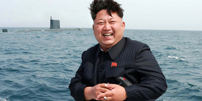 This undated picture released from North Korea's official Korean Central News Agency (KCNA) on May 9, 2015 shows North Korean leader Kim Jong-Un smiling while observing an underwater test-fire of a submarine-launched ballistic missile at an undisclosed location at sea. North Korea said May 9 it had successfully test-fired a submarine-launched ballistic missile (SLBM) -- a technology that could eventually offer the nuclear-armed state a survivable second-strike capability. AFP PHOTO / KCNA via KNS    REPUBLIC OF KOREA OUT THIS PICTURE WAS MADE AVAILABLE BY A THIRD PARTY. AFP CAN NOT INDEPENDENTLY VERIFY THE AUTHENTICITY, LOCATION, DATE AND CONTENT OF THIS IMAGE. THIS PHOTO IS DISTRIBUTED EXACTLY AS RECEIVED BY AFP. ---EDITORS NOTE--- RESTRICTED TO EDITORIAL USE - MANDATORY CREDIT 