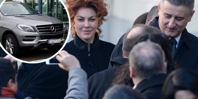 Zagreb, 150215.Markov trg.Svecana predsjednicka inauguracija novoizabrane predsjednice RH Kolinde Grabar Kitarovic na Trgu sv. Marka.Na fotografiji: Ana Saric i Tomislav Karamarko.Foto: Goran Mehkek / CROPIX