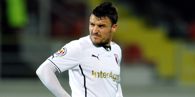 GIURGIU,ROMANIA - APRIL 16:  Constantin Budescu of Astra Giurgiu in action during the second leg of the Romanian Cup semi-final between FC Astra Giurgiu  and FC Petrolul Ploiesti on April 16, 2014 in Giurgiu, Romania. (Photo by Radu Tuta/EuroFootball/Getty Images)