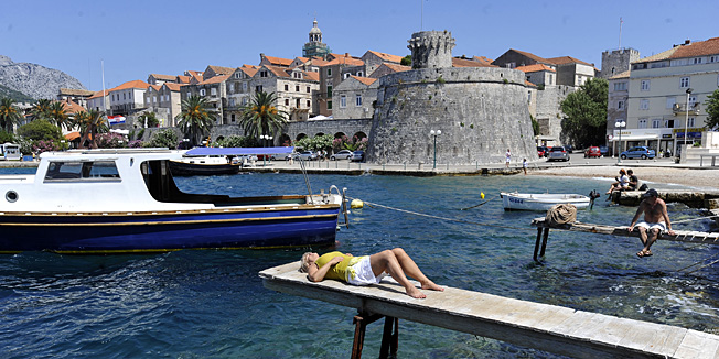 Korcula,  300712.Natjecaj Slobodne Dalmacije za najmjesto u Dalmaciji za najugodniji zivot.Konkurenta za natjecaj je i grad Korcula.Foto: Nikola Vilic / CROPIX
