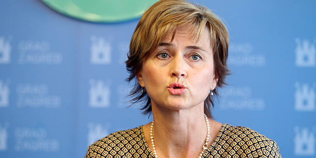 Zagreb, 201014.Konferencija za novinare u Gradskom poglavarstvu prvo jutro nakon uhicenja Milana Bandica i ostalih u Akciji Agram.Na fotografiji: Sandra Svaljek zamjenica gradonacelnika.Foto: Tomislav Kristo / CROPIX