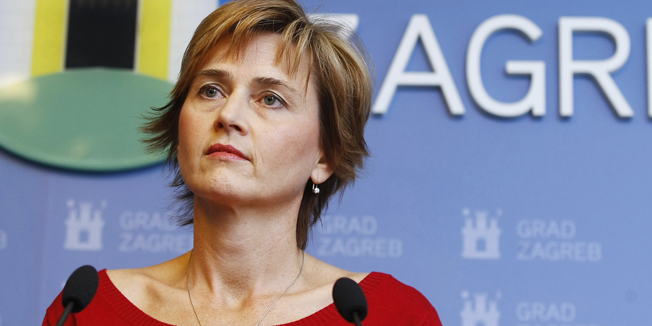 Zagreb, 221014.Gradsko poglavarstvo.Konferencija za novinare Sandre Svaljek, zamjenice gradonacelnika Milana Bandica o nastavku funkcioniranje Gradskog poglavarstva.Na fotografiji:  Sandra Svaljek - zamjenica gradonacelnika Milana Bandica.Foto: Tomislav Kristo / CROPIX