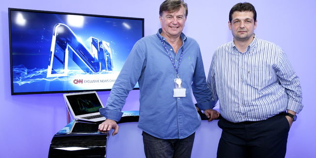 Zagreb, 061014.Avenija Veceslava Holjevca 20.N1-prva regionalna 24 satna news platforma i ekskluzivni CNN partner za regiju.Na fotografiji: Rusmir Neftic, direktor programa i Dubravko Merlic.Foto: Biljana Gaurina / CROPIX