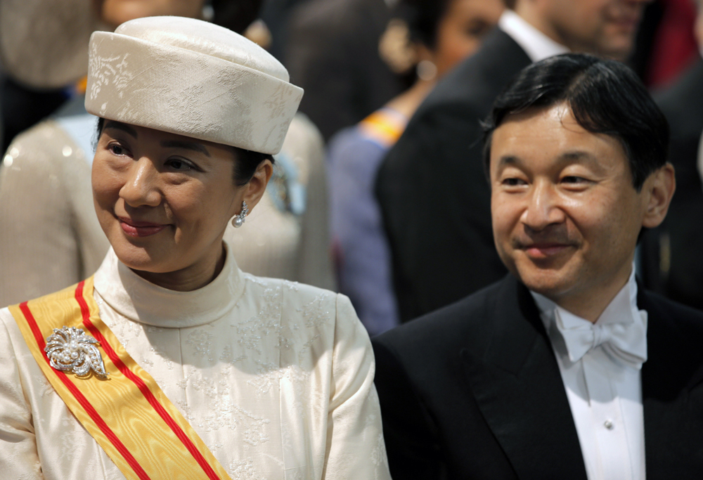 AMSTERDAM, NETHERLANDS - APRIL 30:  Crown Prince Naruhito, and Crown Princess Masako of Japan during the inauguration ceremony of King Willem Alexander and Queen Maxima of the Netherlands at New Church on April 30, 2013 in Amsterdam, Netherlands.  (Photo by Peter Dejong - Pool/Getty Images)