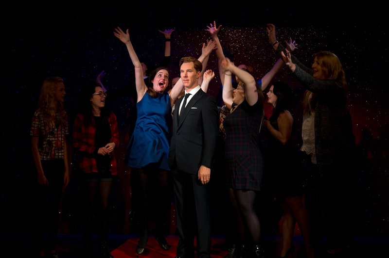 LONDON, ENGLAND - OCTOBER 21:  Women cheer as Madame Tussauds unveils a new wax figure of Benedict Cumberbatch at Madame Tussauds on October 21, 2014 in London, England.  (Photo by Ben A. Pruchnie/Getty Images)