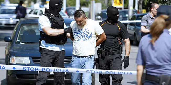 Zagreb, 280713.Crnciceva ulica.U Maksimirskoj ulici opljackan je automat klub a policija je uhvatila osumljicenog za pljacku kod Crnciceve ulice. Ulicu su cuvali specijalci a cesta je bila zatvorena za promet.Foto: Ranko Suvar / CROPIX