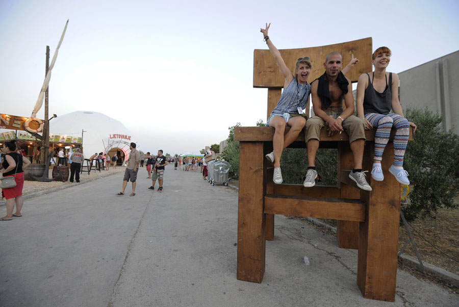 Sibenik, 070813.Prvi dan trodnevnog glazbenog festivala Terraneo 2013, na kojem nastupa preko 100 bendova.Foto: Niksa Stipanicev / CROPIX