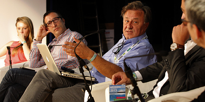 Rovinj, 200913.Weekend media festival 2013. Panel diskusija: Povratak otprintanih! Sudjeluju: Jana Stanisavljeva (Media Print Macedonia, Makedonija), Boris Trupcevic (Styria, Hrvatska), Tomislav Wruss (EPH, Hrvatska), i Jovan Protic (Ringier Axel springer media AG, Srbija) a moderator je: Kristina Laco (Premisa, Hrvatska). Foto: Goran Sebelic / CROPIX