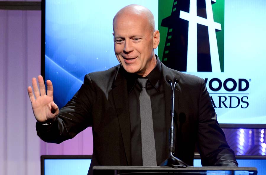 BEVERLY HILLS, CA - OCTOBER 21: Actor Bruce Willis speaks onstage during the 17th annual Hollywood Film Awards at The Beverly Hilton Hotel on October 21, 2013 in Beverly Hills, California.   Mark Davis/Getty Images/AFP== FOR NEWSPAPERS, INTERNET, TELCOS & TELEVISION USE ONLY ==