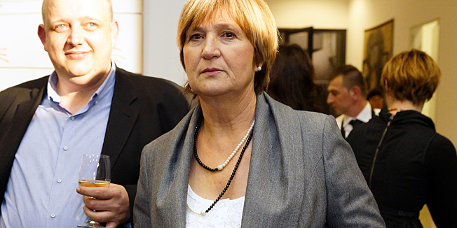 Zagreb, 131213.Kuca Europe.Predsjednik Hrvatskog sabora Josip Leko otvorio je izlozbu djela suvremenih hrvatskih umjetnika koja je Europski parlament otkupio za svoj stalni umjetnicki postav.Na fotografiji: Ruza Tomasic.Foto: Marko Todorov / CROPIX