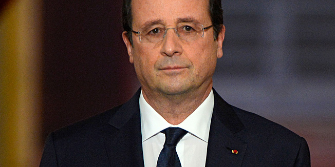 French president Francois Hollande gives a press conference to present his 2014 policy plans, on January 14, 2014 at the Elysee presidential palace in Paris. This high-profile press conference was initially expected to culminate with a key announcement on reforms to spur economic growth and create jobs but it is yet mostly seen as his first public appearance since news of his alleged affair with a French actress became public. AFP PHOTO ALAIN JOCARD