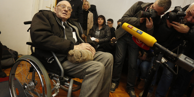 Zagreb, 050214.Zupanijski sud na Zrinjevcu.Sudjenje bivsem prvom ministru unutarnjih poslova Josipu Boljkovcu zbog ubojstva 21 civila sa podrucje Duge Rese 1945. godine.Foto: Damjan Tadic / CROPIX