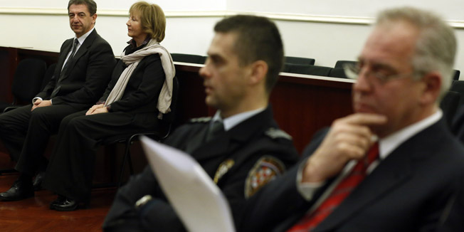 Zagreb, 050214.Zupanijski sud na Zrinjevcu.Nastavak sudjenja bivsem premijeru Ivi Sanaderu i drugima u slucaju Planinska.Na fotografiji: svjedoci Djudja Adlesic i Darko Milinovic.Foto: Damjan Tadic / CROPIX