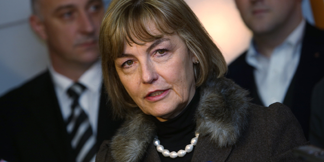 Osijek, 080214.Dvodnevni radni seminar tima HNS-a u Osijeku na temu HNS 2015./2016., na kojemu ce se raspravljati o izazovima koji stranku ocekuju u iducem razdoblju. Na fotografiji: Vesna Pusic.Foto: Emica Elvedji / CROPIX