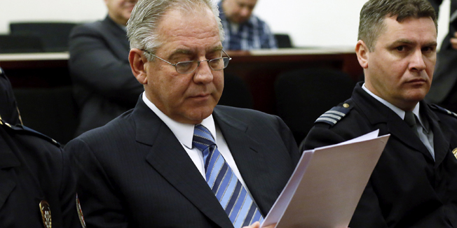 Zagreb, 180214.Zupanijski sud na Zrinjevcu.Nastavak sudjenja Ivi Sanaderu i drugima u slucaju Fimi media.Na fotografiji: Ivo Sanader.Foto: Damjan Tadic / CROPIX