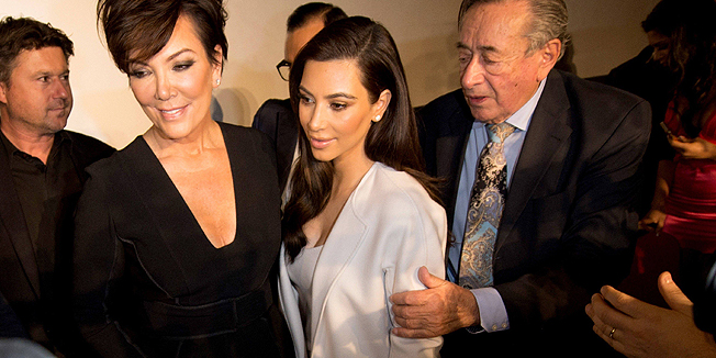 Kris Jenner, Richard Lugner, Kim Kardashian, press conference Wien opening Ball, Lugner City. Wien, AUSTRIA-27/02/2014 ./BABIRAD_1556.02/Credit:AndyKnoth/Babirad/SIPA/1402271620 *** Local Caption *** 00677340