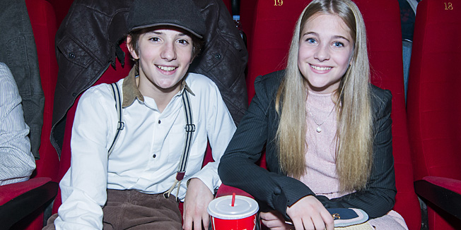 Zagreb, 051113.U kinu Cinestar-Branimir centar, odrzana je premijera igranog filma za djecu, Segrt Hlapic.Na fotografiji: glavni glumci, Mile Biljanovic i Ena Lulic.Foto: Neja Markicevic / CROPIX