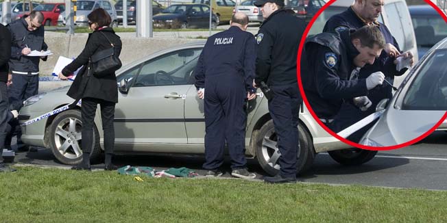 Zagreb, 110314. Talacka kriza u kojoj je Zdravko Kendjelic u Djurdjevcu oteo zensku osobu zavrsena je u jutarnjim satima u Industrijskoj zoni u Zagrebu. Na fotografiji: policijski ocevid nad automobilom Peugeot 407 u kojem je oteta 39-godisnju vozacica. Foto: Darko Tomas / CROPIX 