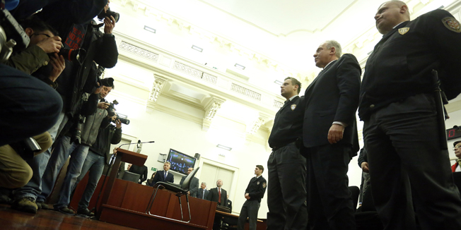 Zagreb, 110314.Zupanijski sud. Izricanje presude u slucaju Fimi Media.Na fotografiji: Ivo Sanader.Foto: Damjan Tadic / CROPIX