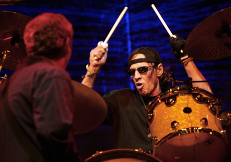 LAS VEGAS - OCTOBER 27:  Drummer Scott Asheton of Iggy & The Stooges performs during the Vegoose music festival at Sam Boyd Stadium's Star Nursery Field October 27, 2007 in Las Vegas, Nevada.  (Photo by Ethan Miller/Getty Images) *** Local Caption *** Scott Asheton
